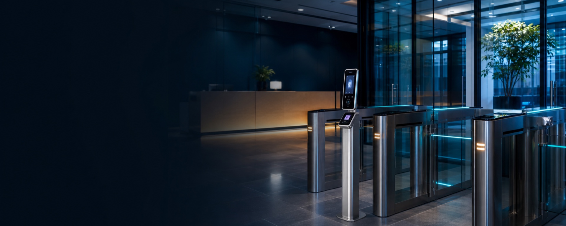 Modern access control lobby gates and face recognition