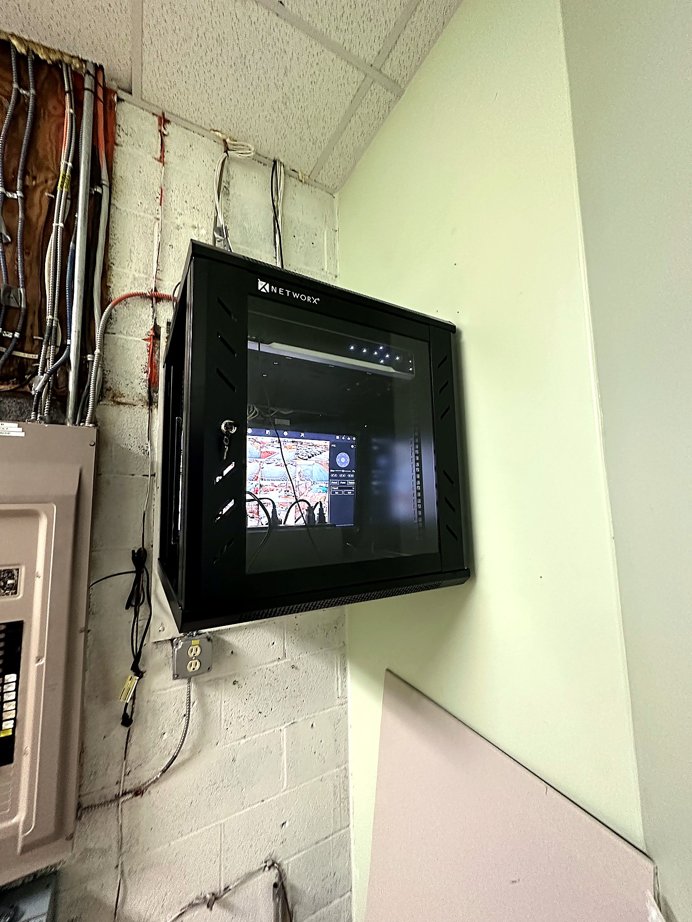 Wall-mounted NVR cabinet project by Brilla