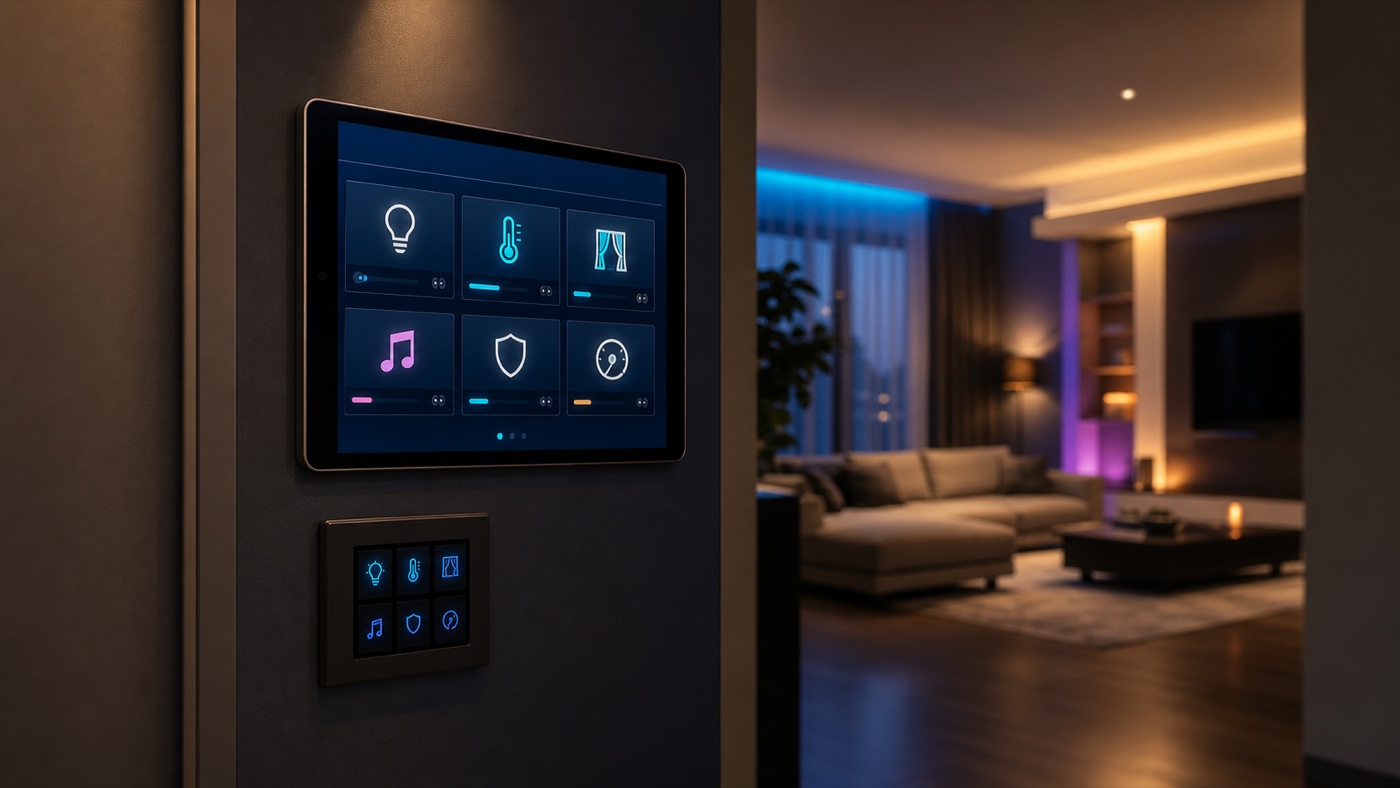 Smart home wall control panel and tablet interface