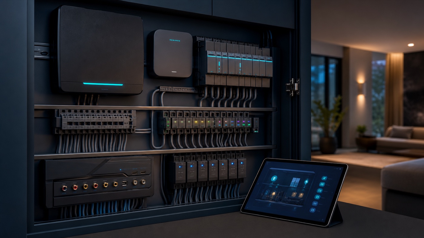 Smart home automation cabinet and low voltage infrastructure